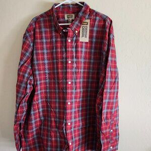 The Foundry Big & Tall Supply Co Everyday Casual Comfort Stretch Long Sleeve Red